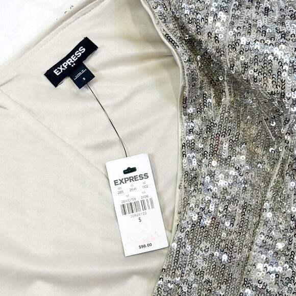 Express Silver Sequin Bodysuit - Women's Small - Picture 6 of 7